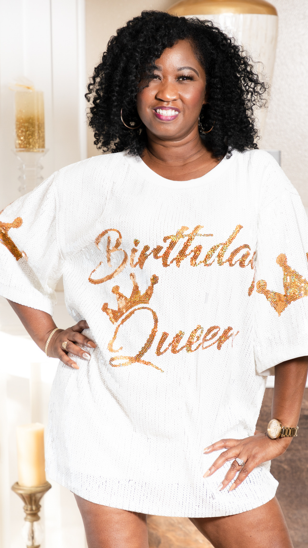 BIRTHDAY QUEEN SEQUIN TOP WHITE PLUS SIZE Kissed By MoonPie