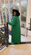 Money Green Long Women Cardigan