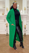 Money Green Long Women Cardigan