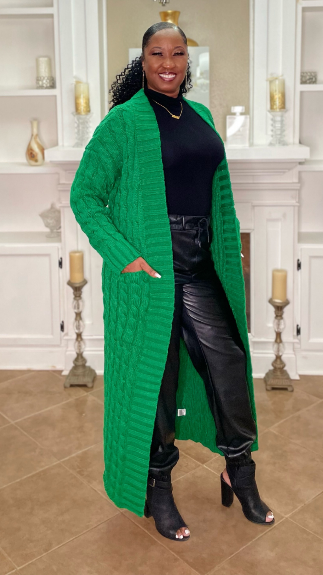 Long 2025 cardigan green