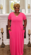 Mo's Comfy Women Dress - Hot Pink