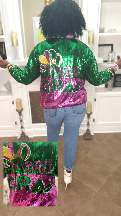 Go See The Mardi Gras Sequin Women Jacket